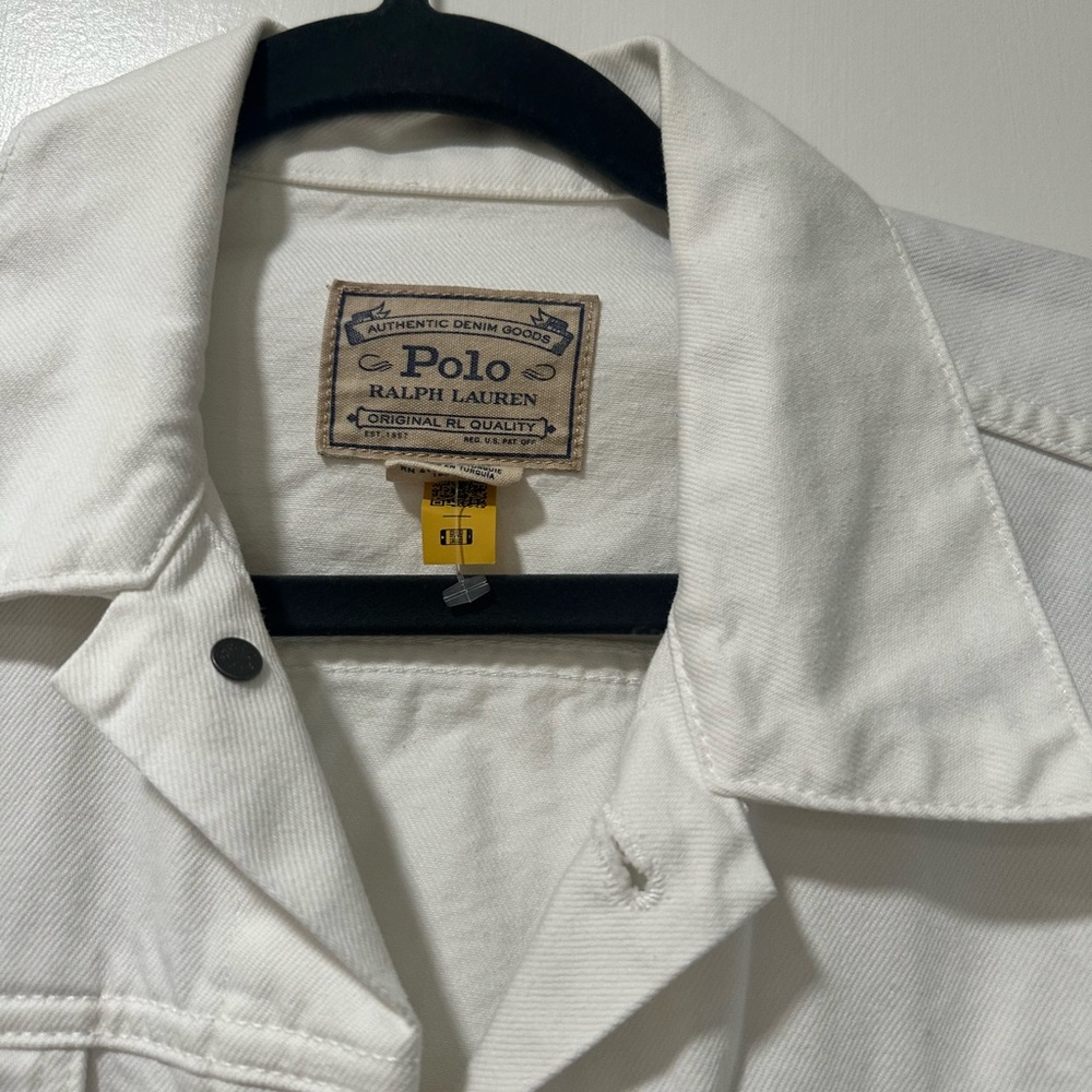 Polo by Ralph Lauren White Denim Trucker Jacket - Picture 3 of 4